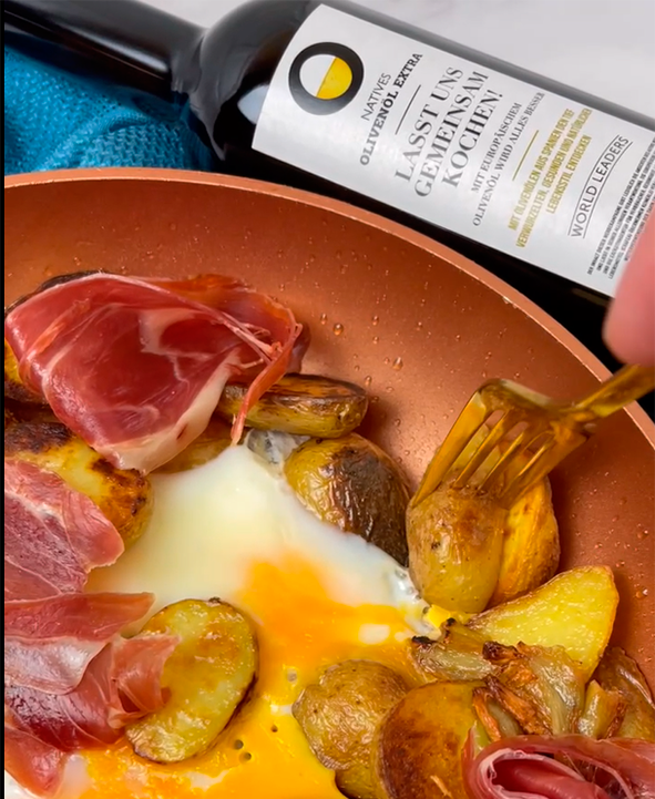 Huevos Rotos mit extra nativem Olivenöl aus Europa